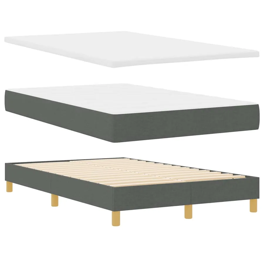 Lit à ressort LED avec bandes LED Gris foncé 120 x 200 cm tissu - 6