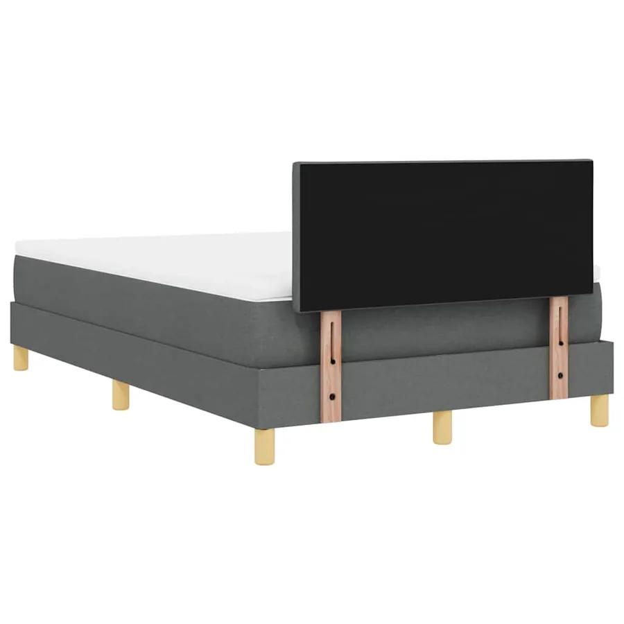 Lit à ressort LED avec bandes LED Gris foncé 120 x 200 cm tissu - 8
