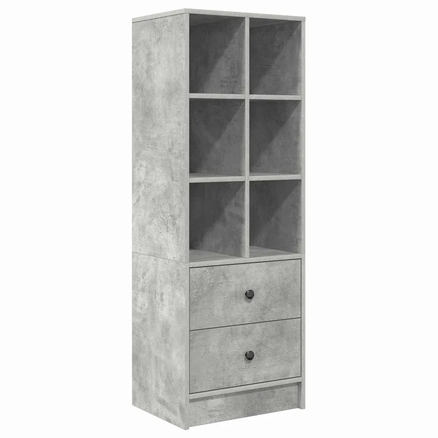 Haut Armoire avec tiroir Gris béton 45,5 x 34 x 127 cm - 2