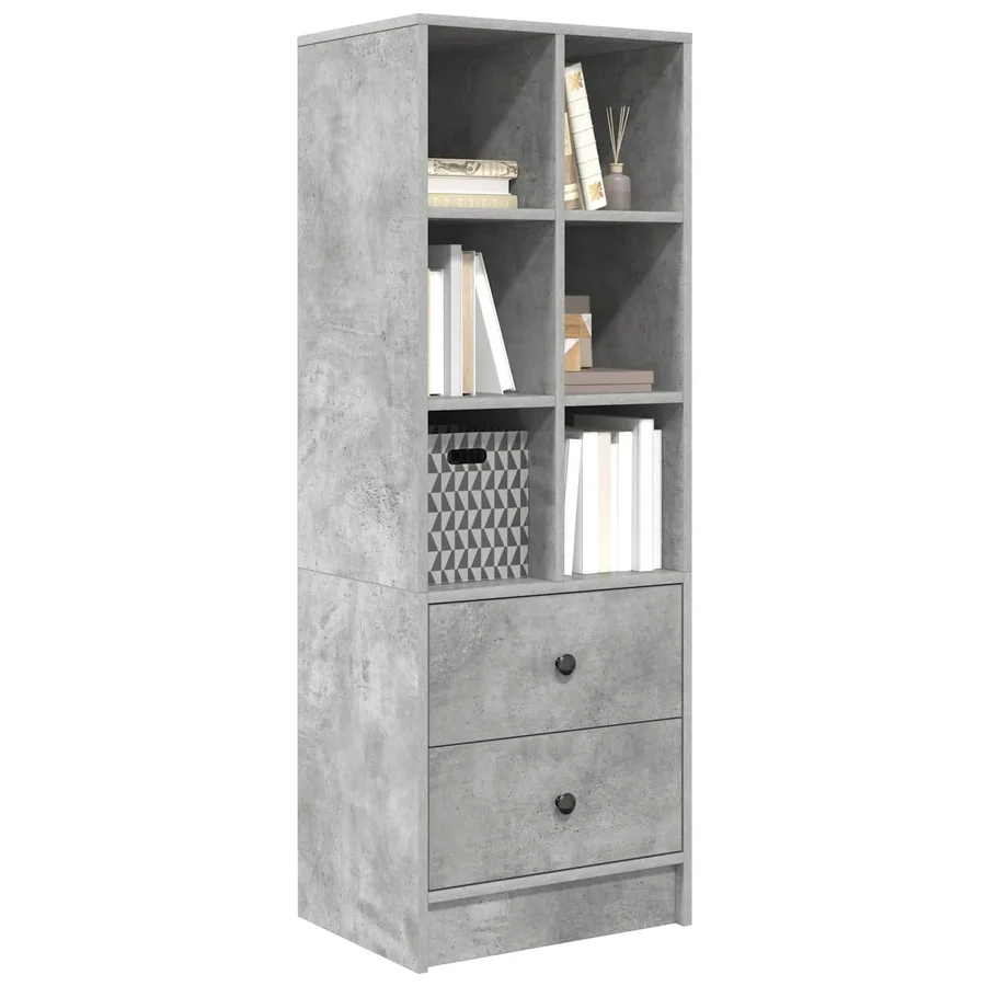 Haut Armoire avec tiroir Gris béton 45,5 x 34 x 127 cm - 3
