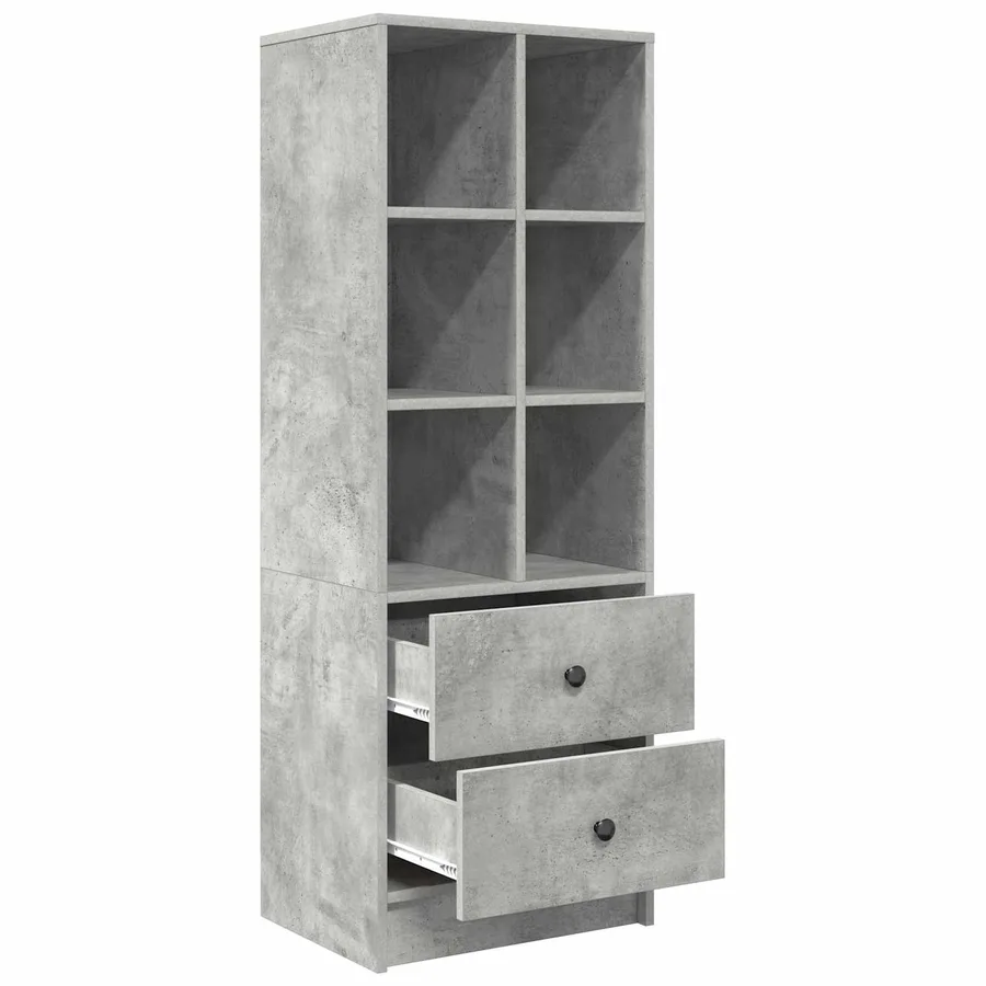 Haut Armoire avec tiroir Gris béton 45,5 x 34 x 127 cm - 5