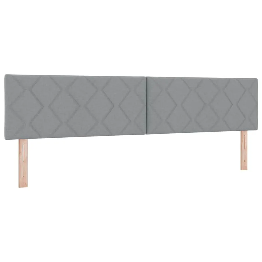 Lit à ressorts avec coussin Gris clair 200 x 200 cm tissu - 6