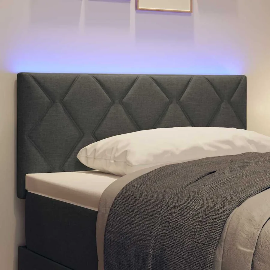 Tête de lit LED Gris 100 cm tissu - 3