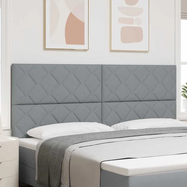 Tête de lit LED Gris clair 200 cm tissu