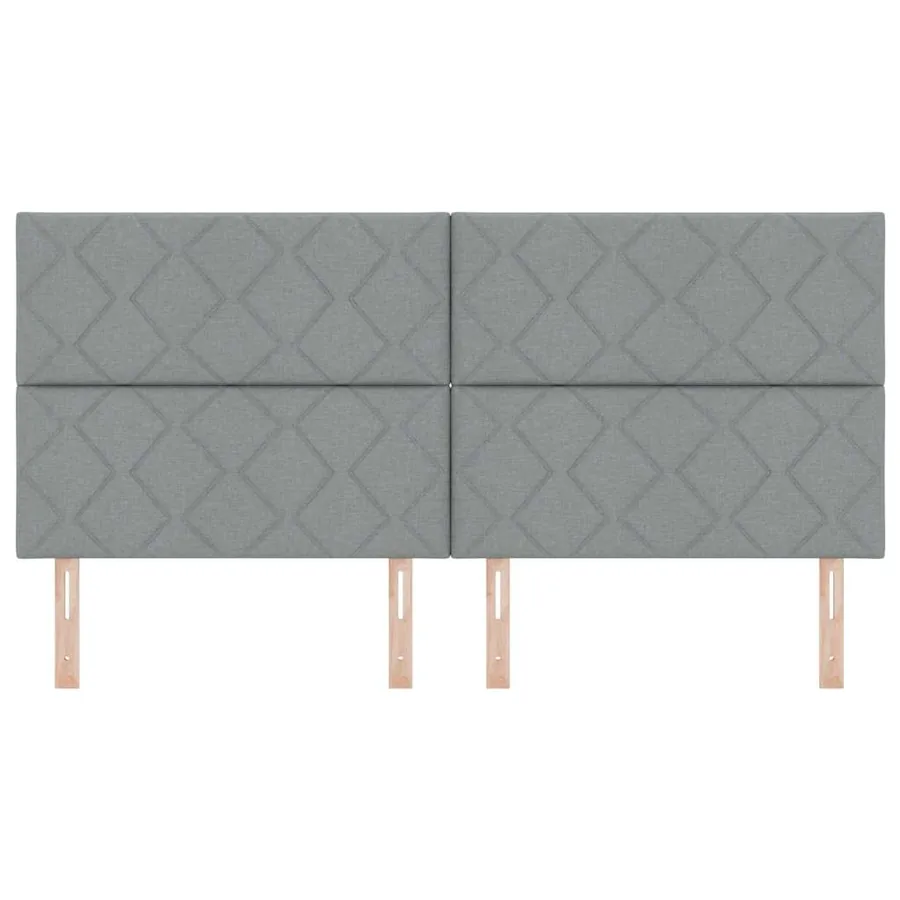 Tête de lit LED Gris clair 200 cm tissu - 5