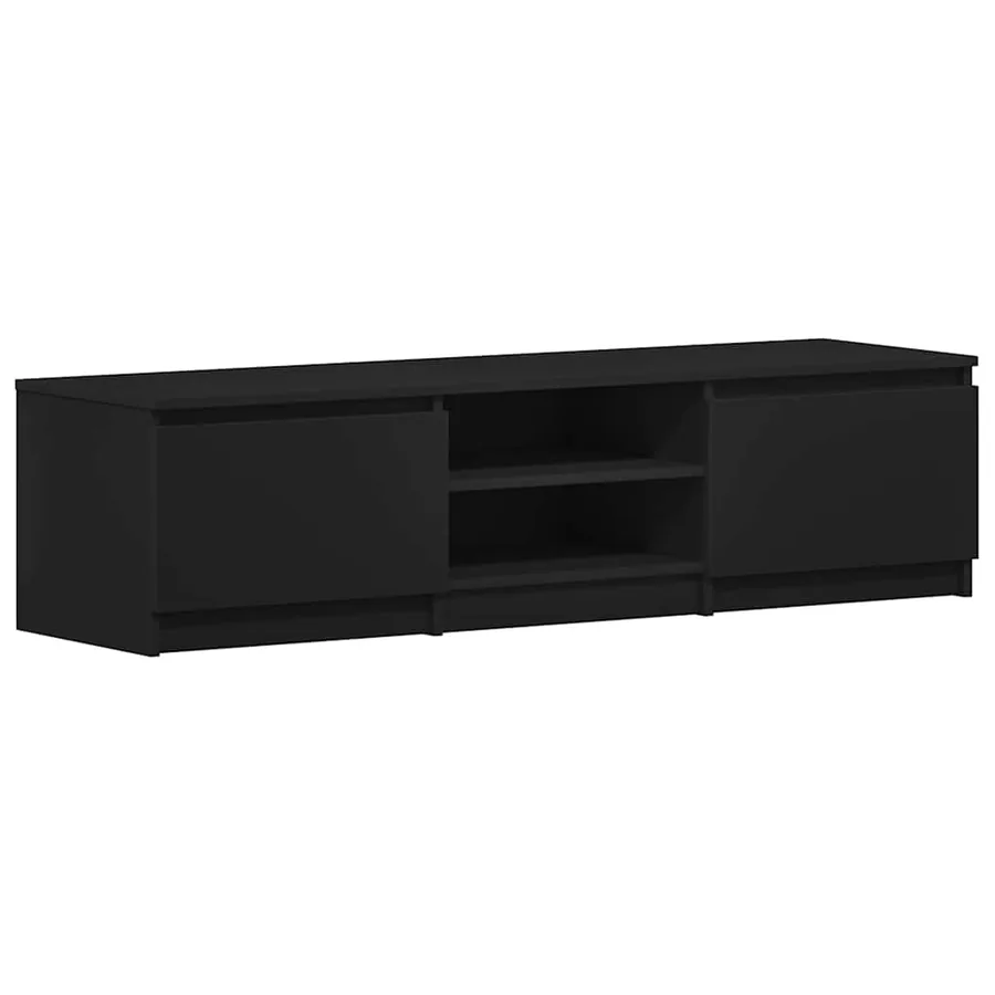 Meuble TV Noir 140x40x35,5 cm Bois d'ingénierie - 2