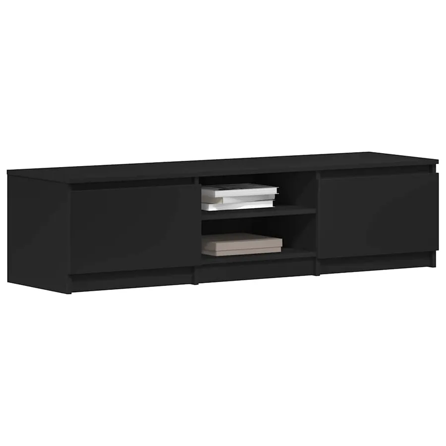 Meuble TV Noir 140x40x35,5 cm Bois d'ingénierie - 4