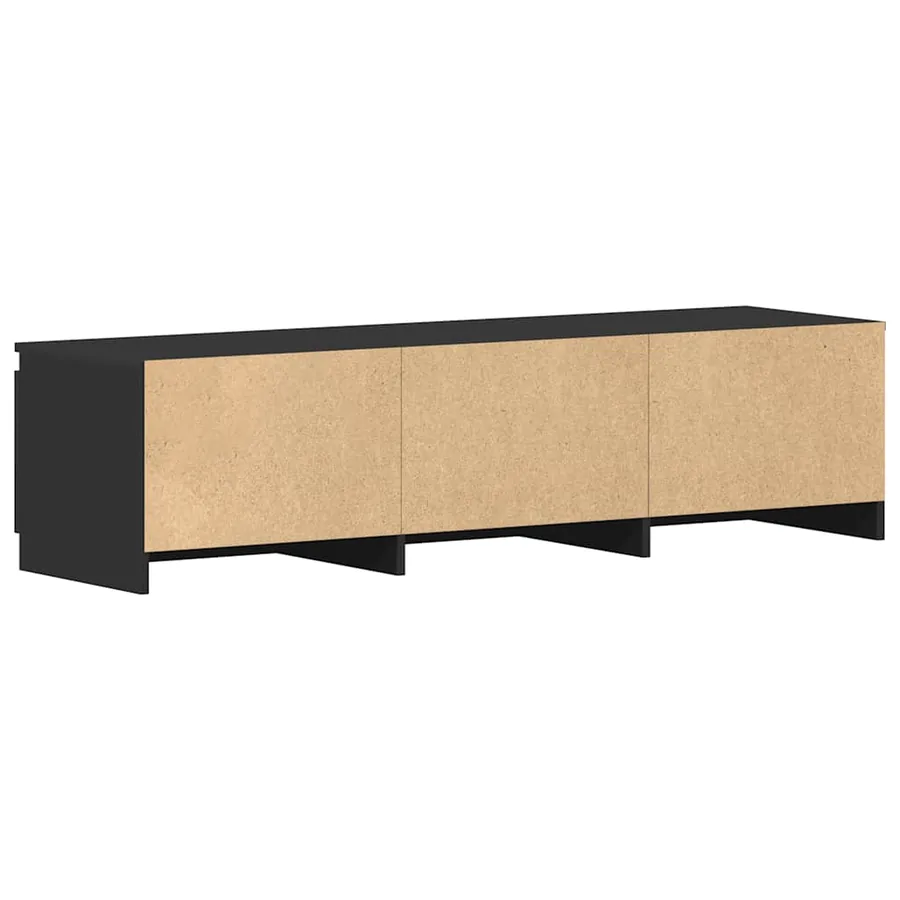 Meuble TV Noir 140x40x35,5 cm Bois d'ingénierie - 8
