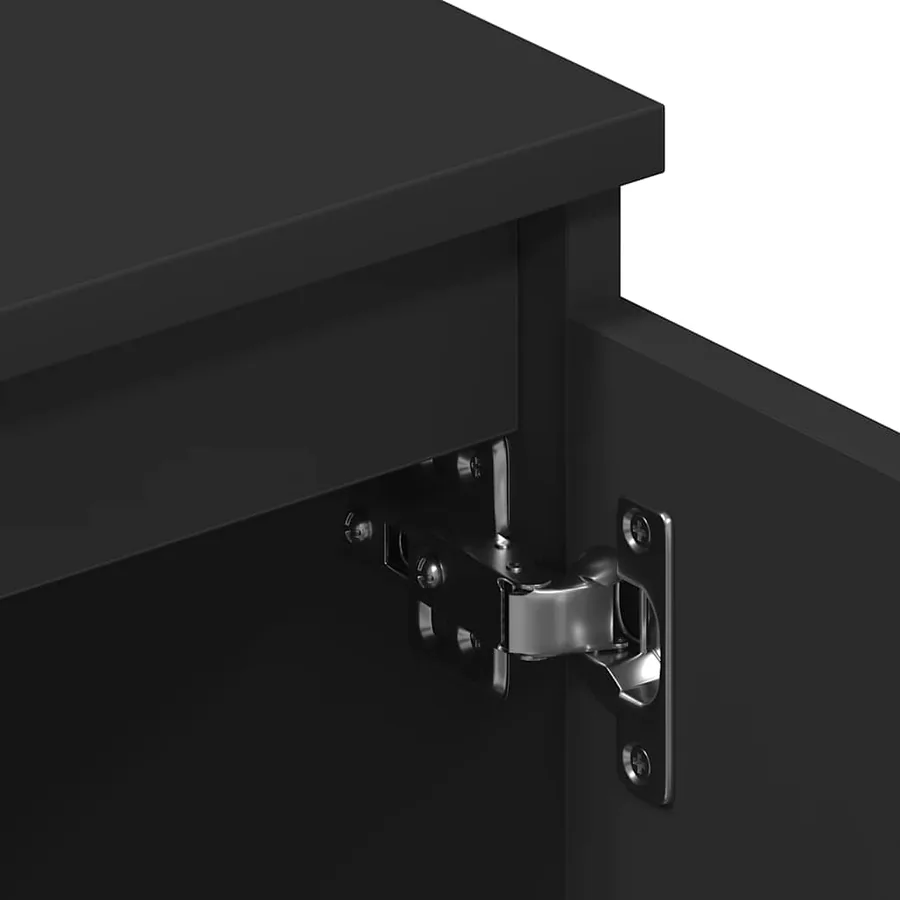 Meuble TV Noir 140x40x35,5 cm Bois d'ingénierie - 9