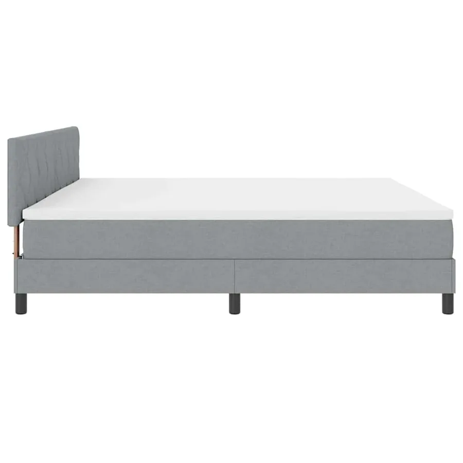 Lit à ressorts avec bandes LED Gris clair 200 x 200 cm tissu - 9
