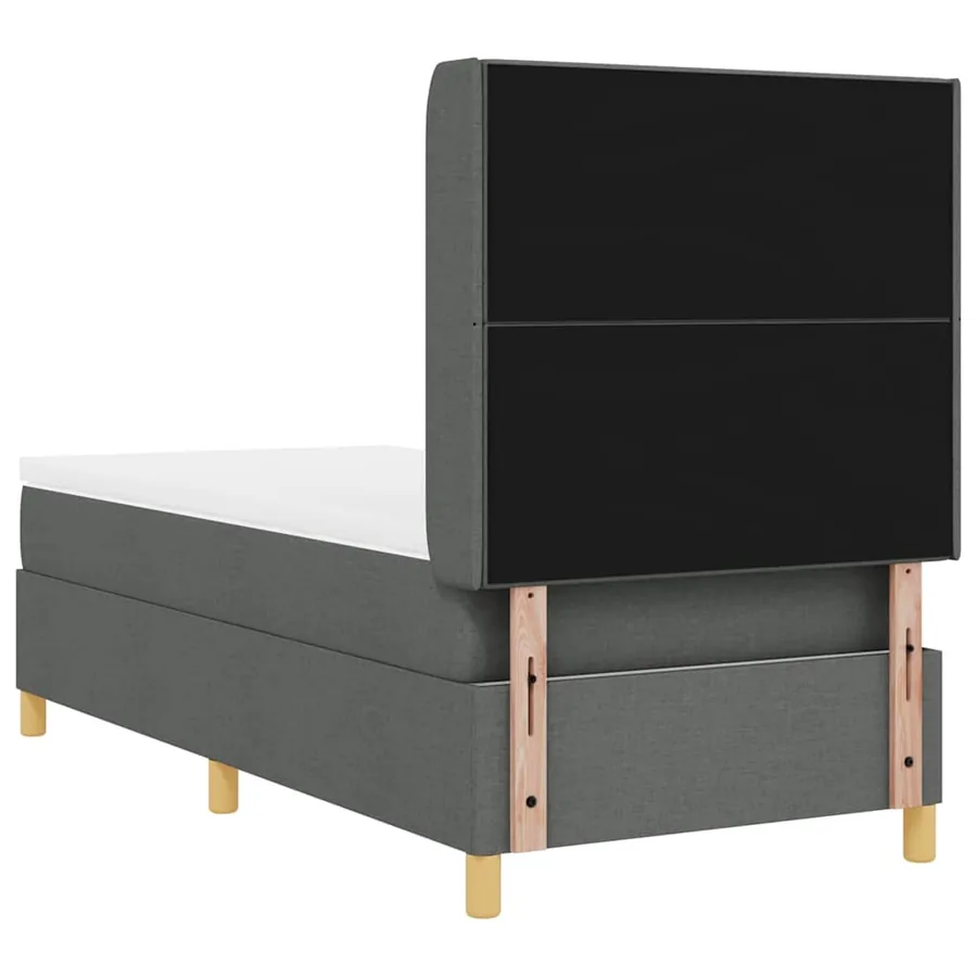 Lit à ressorts avec bandes LED Gris clair 100 x 200 cm tissu - 8