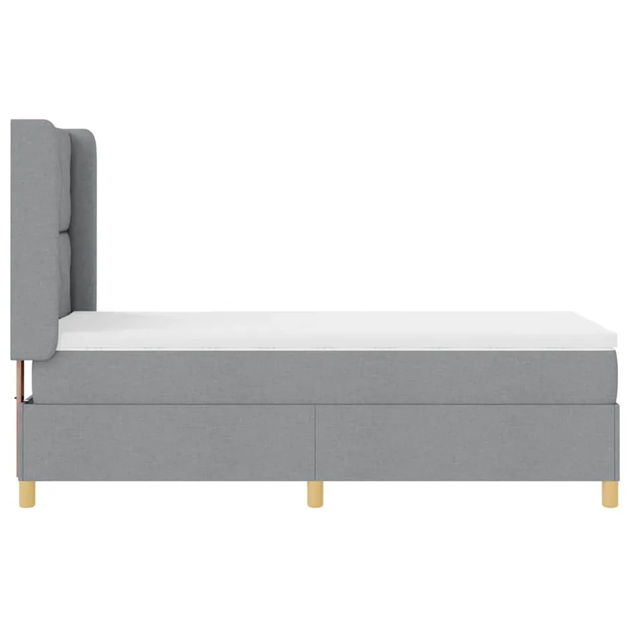 Lit à ressorts avec bandes LED Gris clair 100 x 200 cm tissu - 9