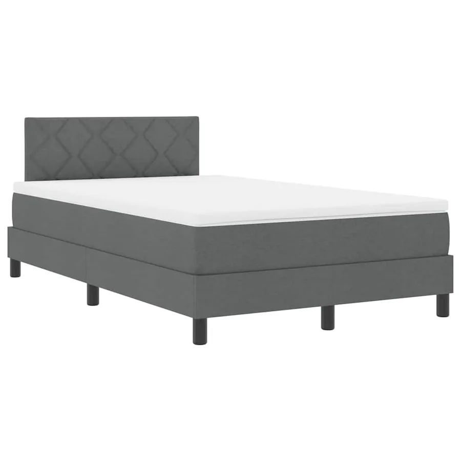 Lit à ressorts avec bandes LED Gris foncé 120 x 200 cm tissu - 2