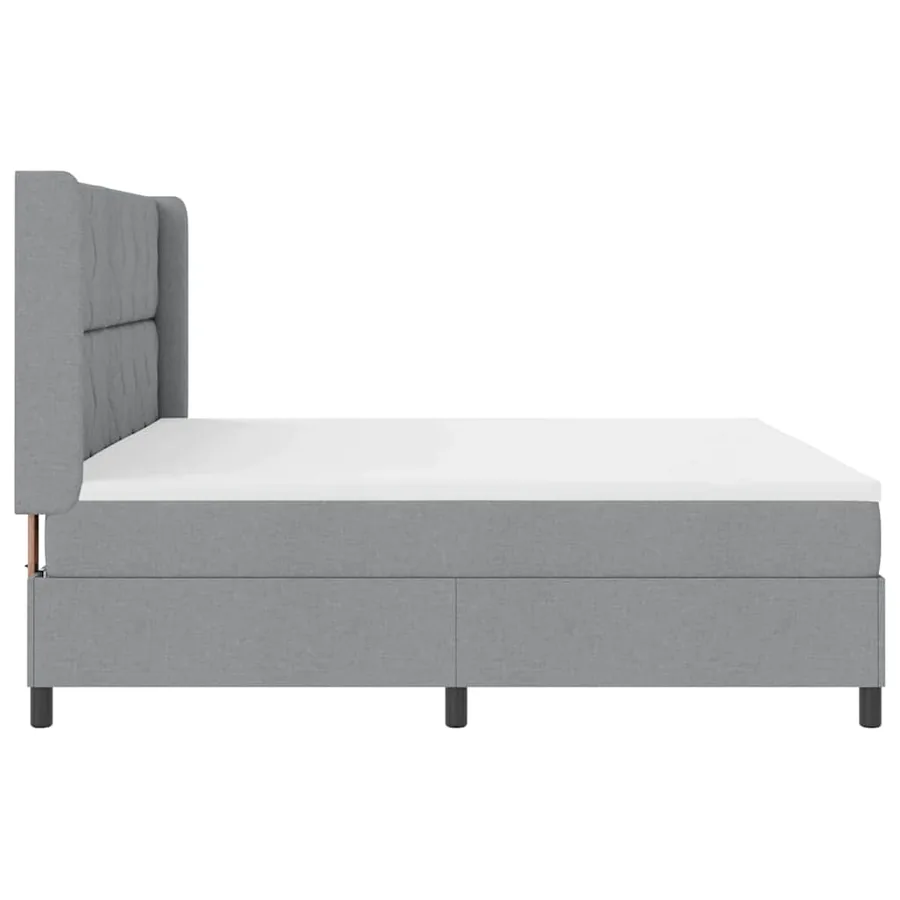 Lit à ressort LED Gris clair 200 x 200 cm tissu - 9