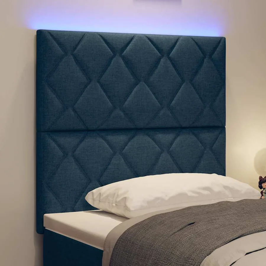 Tête de lit LED Bleu 100 cm tissu - 4