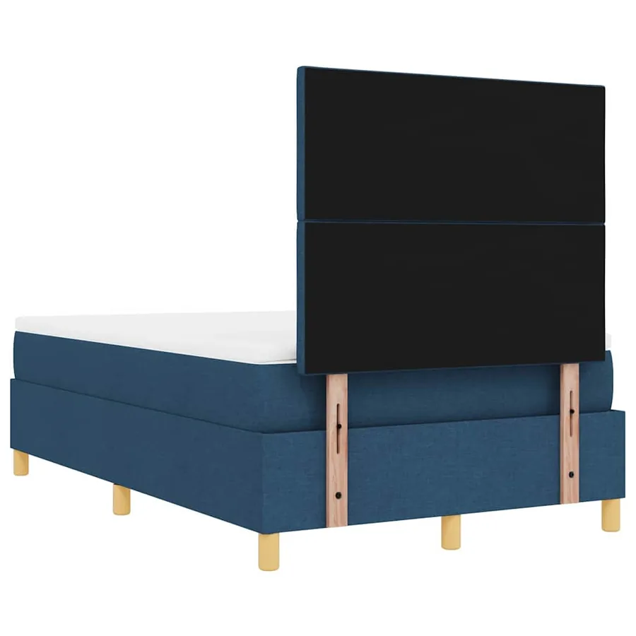 Lit à ressorts avec coussin Bleu 190 x 120 cm tissu - 8