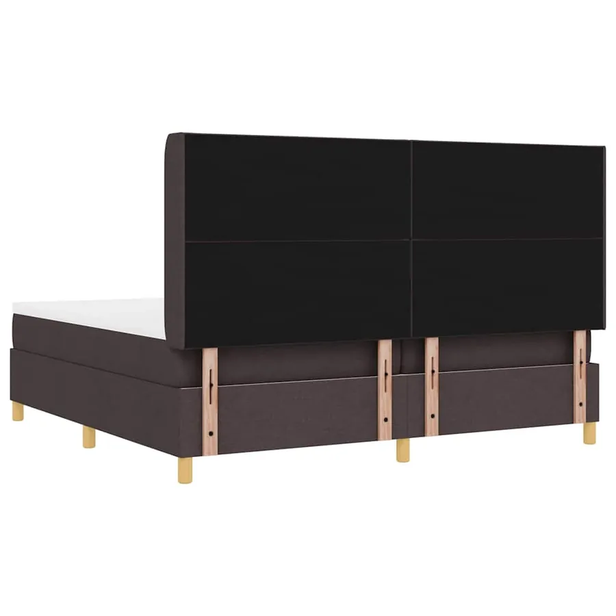 Lit à ressorts avec bandes LED Marron 200 x 200 cm tissu - 10