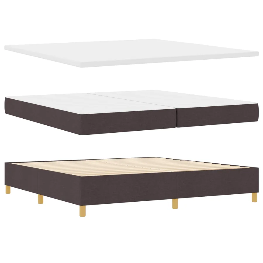 Lit à ressorts avec bandes LED Marron 200 x 200 cm tissu - 6