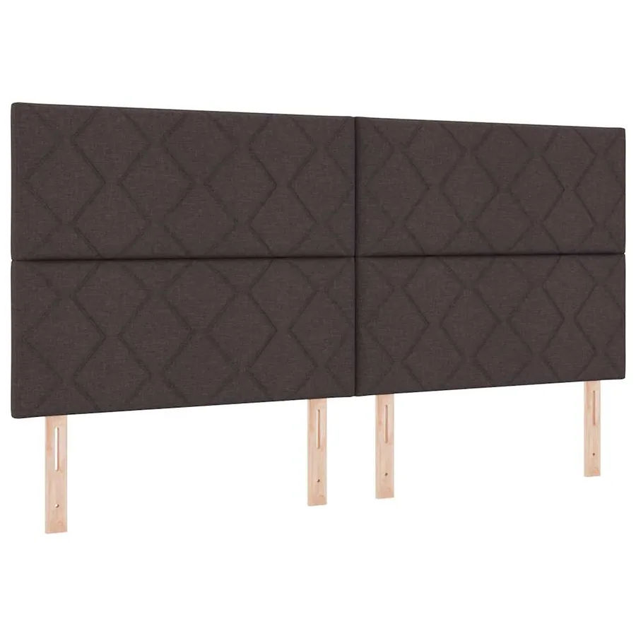 Lit à ressorts avec bandes LED Marron 200 x 200 cm tissu - 7