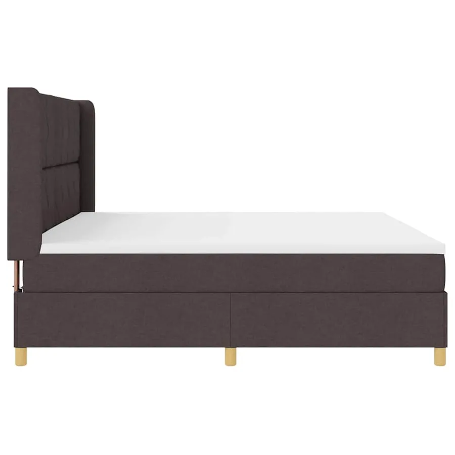Lit à ressorts avec bandes LED Marron 200 x 200 cm tissu - 9