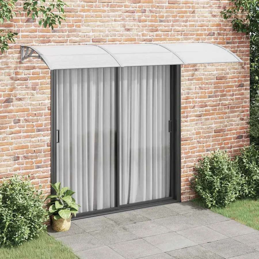 Door canopy grey 300x100 cm polycarbonate