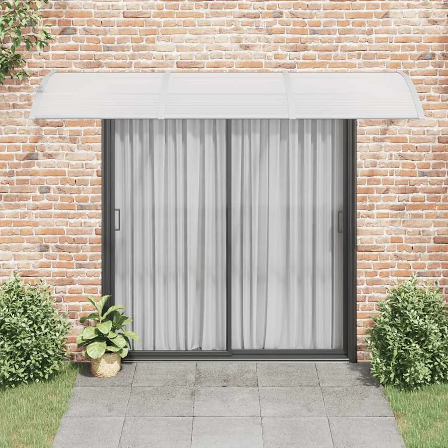 Auvent de porte Gris 300x100 cm Polycarbonate - 3