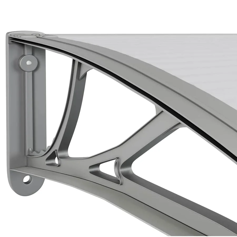 Auvent de porte Gris 300x100 cm Polycarbonate - 6