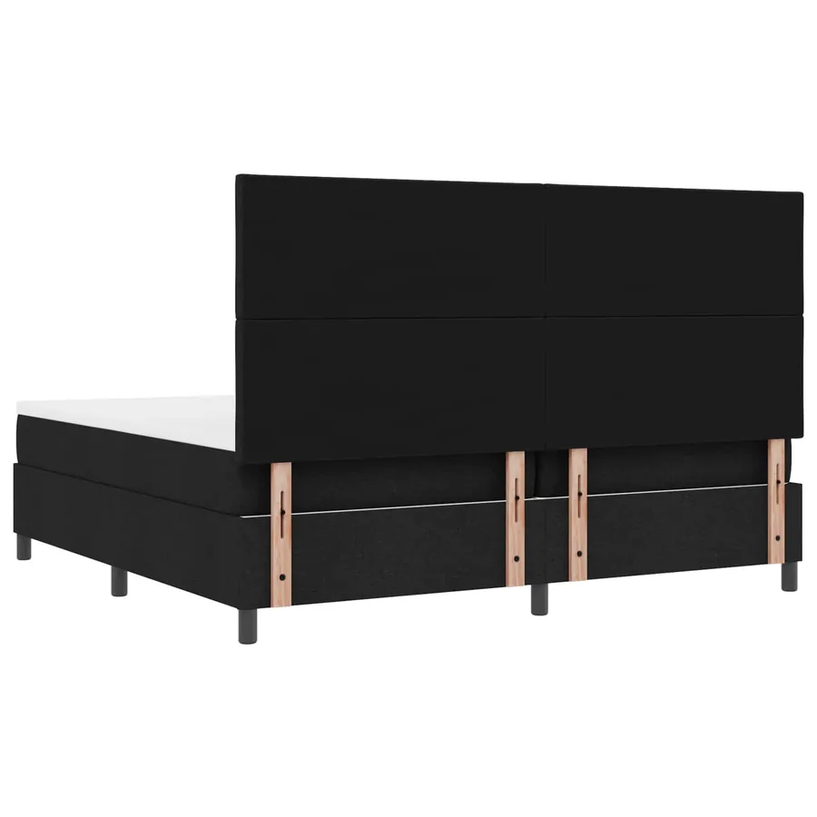 Lit à ressorts avec matelas avec LED Noir 200 x 200 cm tissu - 6