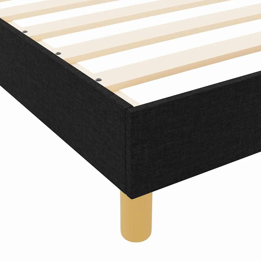 Cadre de lit avec tête de lit Noir 120 x 190 cm tissu - 11