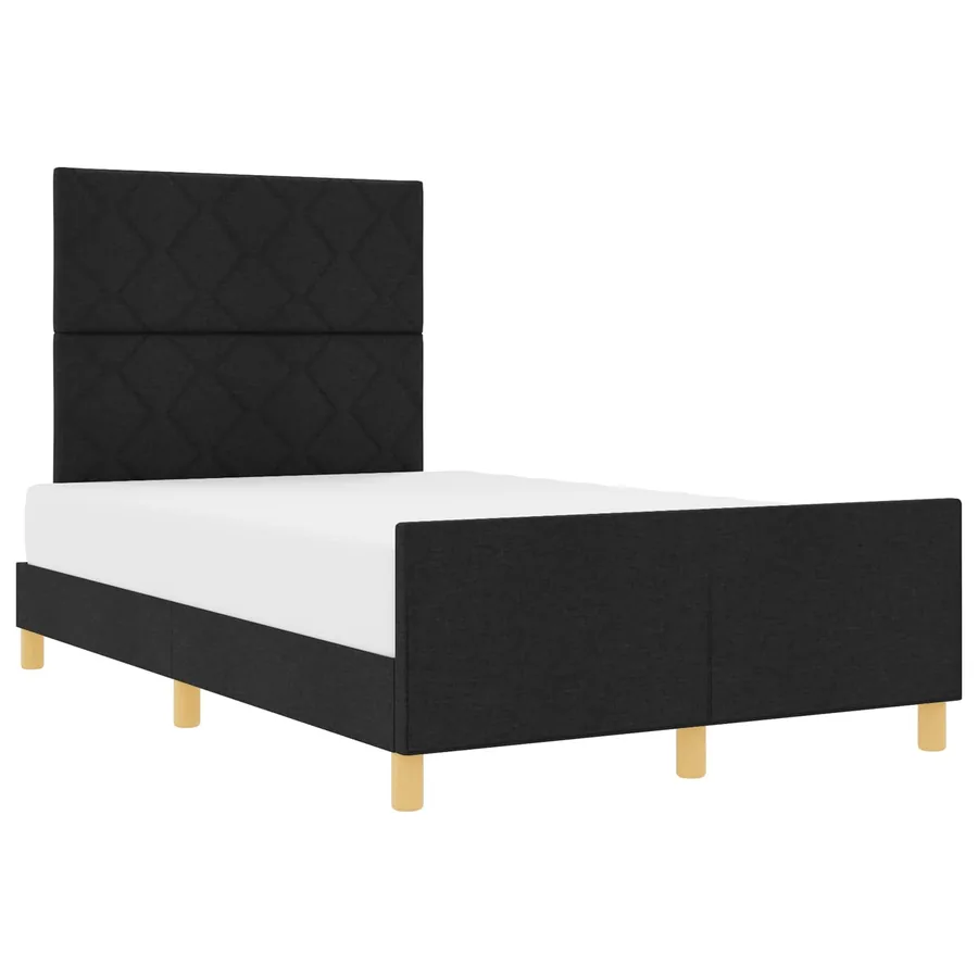 Cadre de lit avec tête de lit Noir 120 x 190 cm tissu - 2