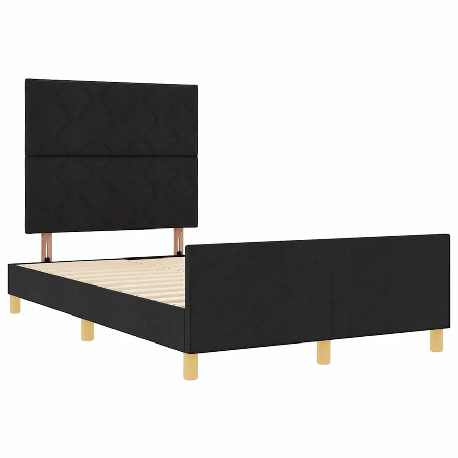 Cadre de lit avec tête de lit Noir 120 x 190 cm tissu - 5