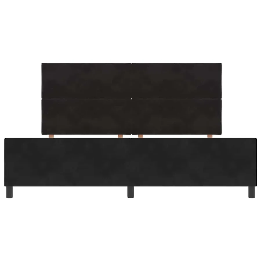 Lit à ressorts avec tête de lit Noir 200 x 200 cm Velours - 7