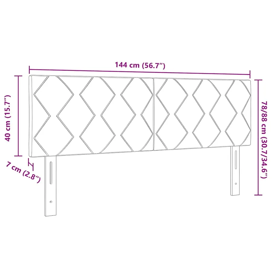 Tête de lit Gris clair 144 cm Velours - 9
