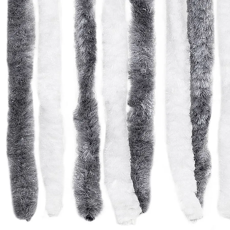 Moustiquaire Gris et blanc 90x220 cm Chenille - 5