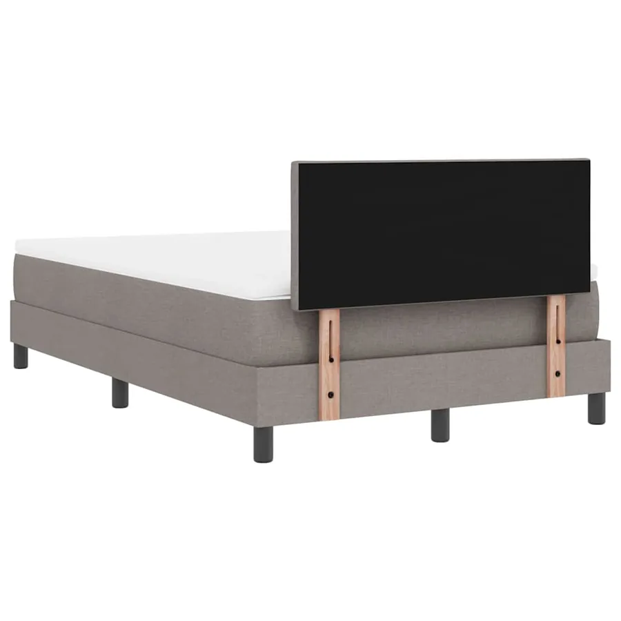 Lit à ressorts avec tête de lit Taupe 120 x 200 cm tissu - 9
