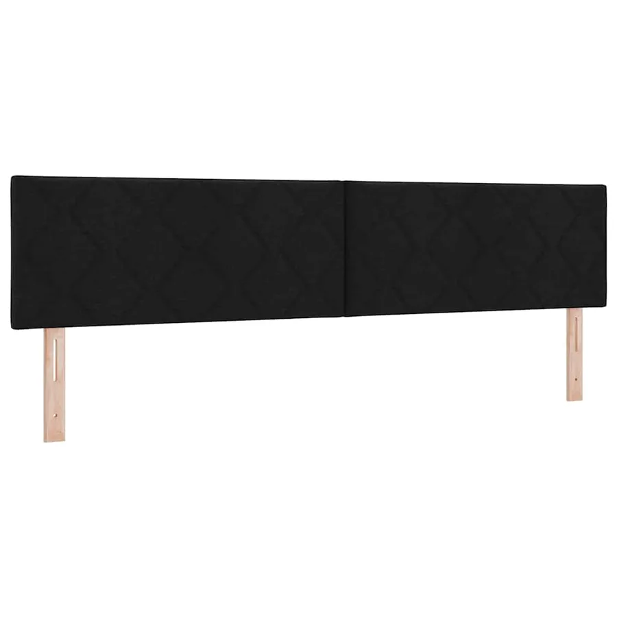 Lit à ressorts avec tête de lit Noir 200 x 200 cm tissu - 5