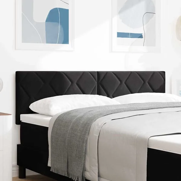 Tête de lit LED Noir 144 cm Velours