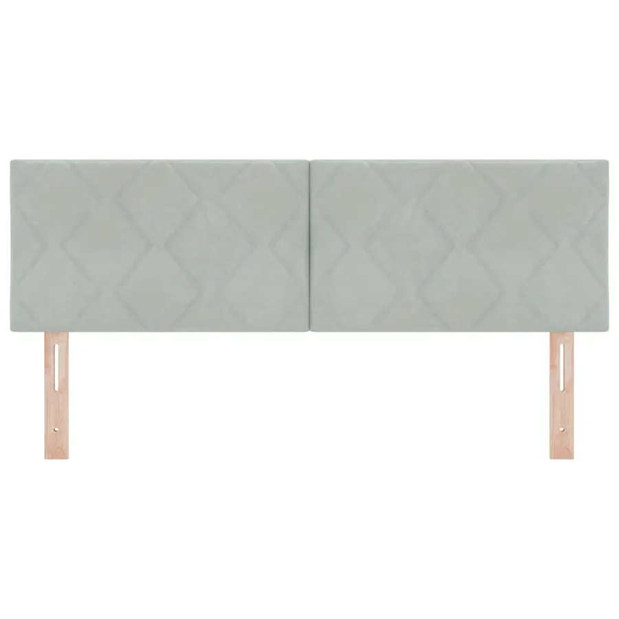 Tête de lit LED Gris clair 144 cm Velours - 5