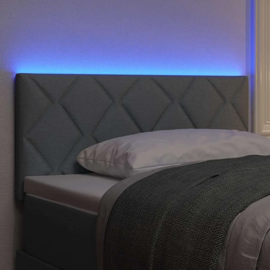 Tête de lit LED Gris clair 90 cm tissu - 3