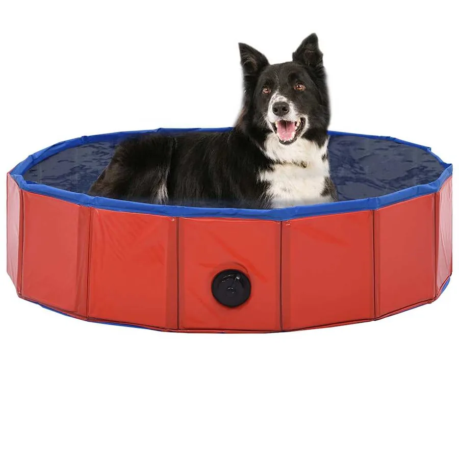 Piscine pliable pour chiens Rouge 80x20 cm PVC
