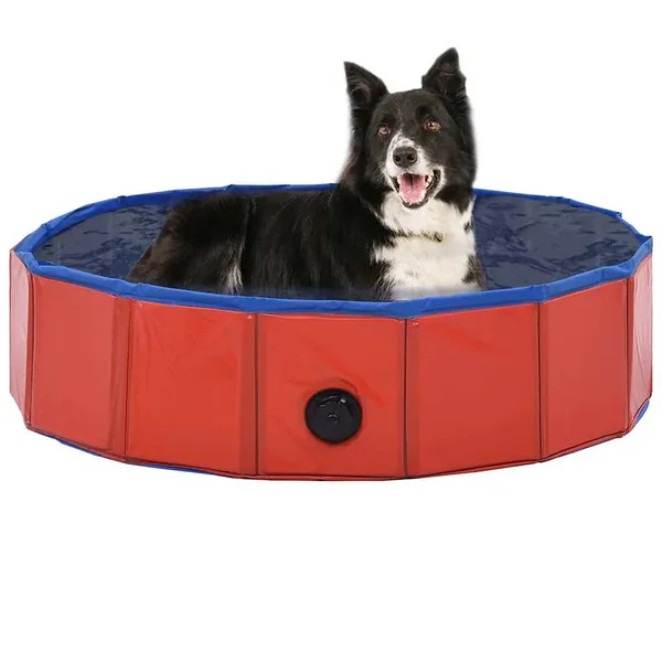 Piscine pliable pour chiens Rouge 80x20 cm PVC