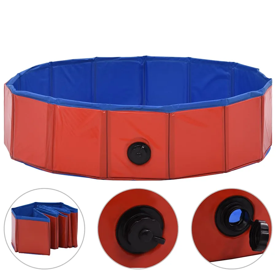 Piscine pliable pour chiens Rouge 80x20 cm PVC - 2