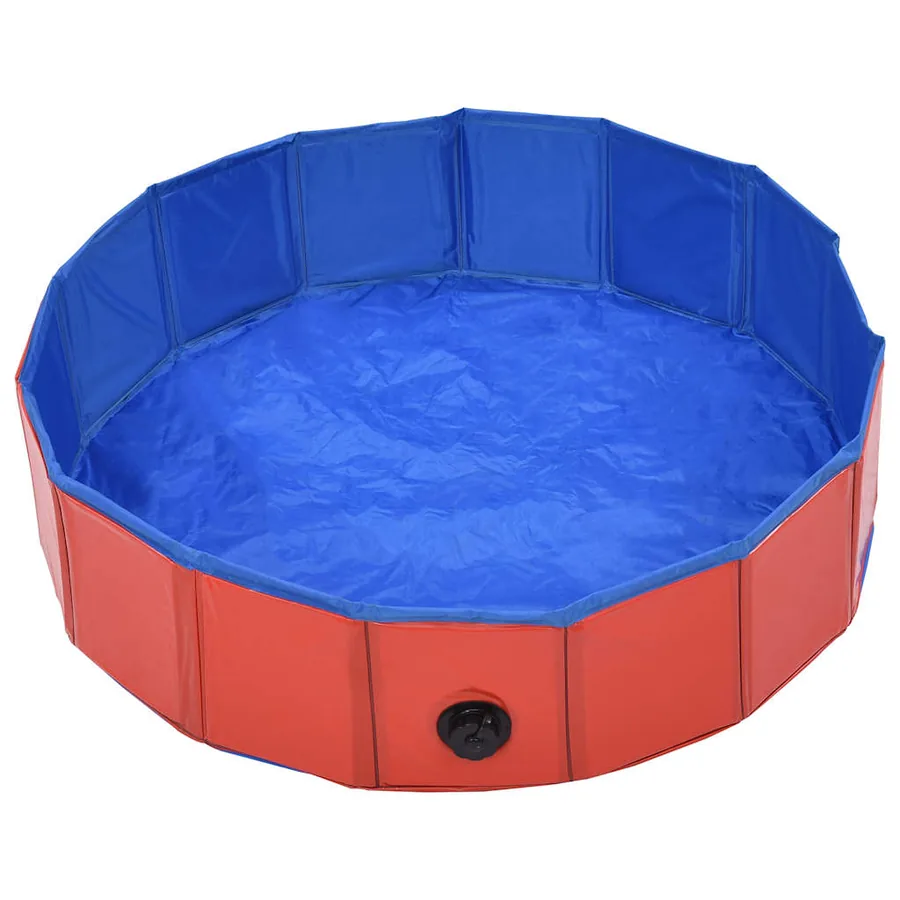 Piscine pliable pour chiens Rouge 80x20 cm PVC - 3