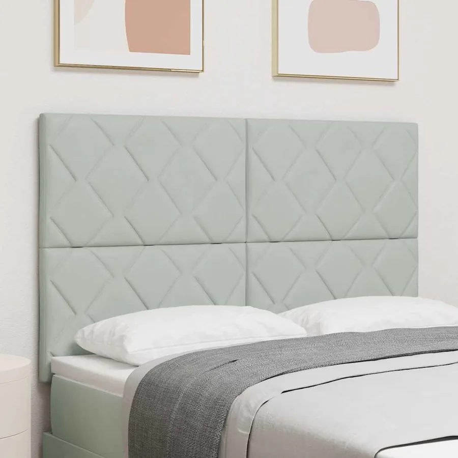 Tête de lit Gris clair 144 cm Velours