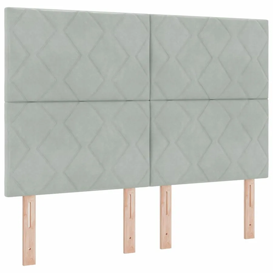 Tête de lit Gris clair 144 cm Velours - 2