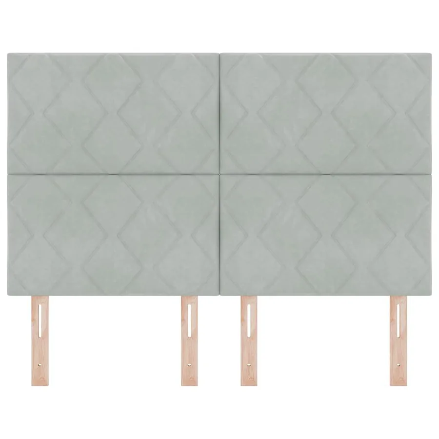 Tête de lit Gris clair 144 cm Velours - 4
