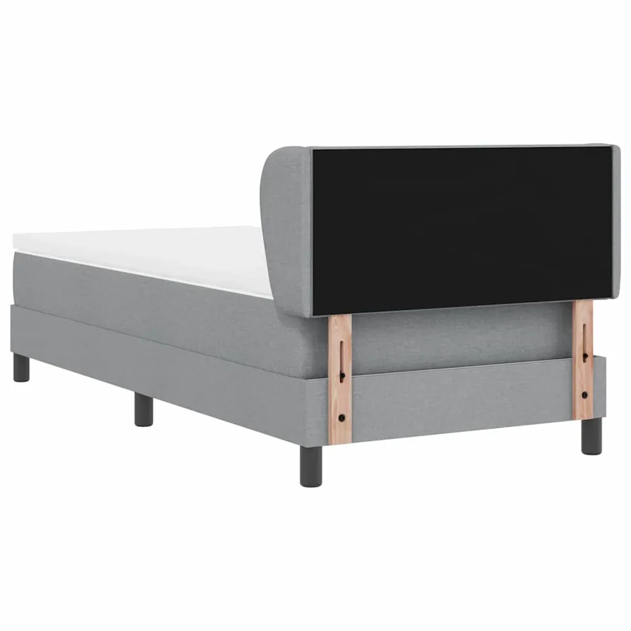 Lit à ressorts avec tête de lit Gris clair 90 x 200 cm tissu - 9