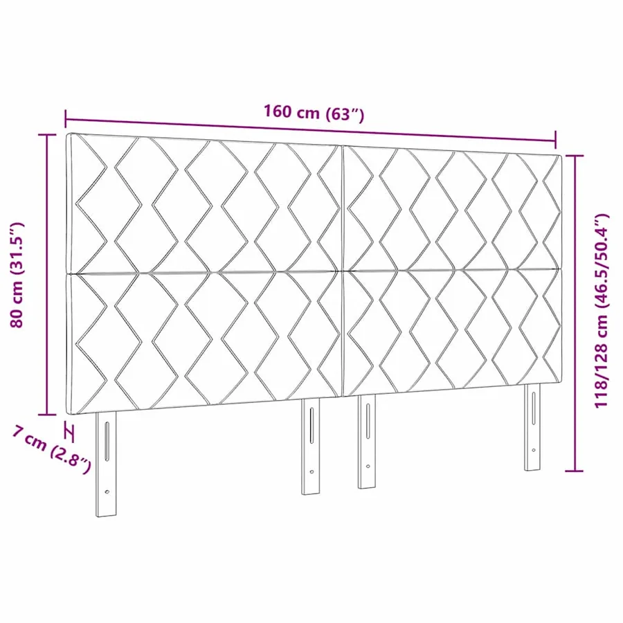 Tête de lit Gris clair 160 cm tissu - 9