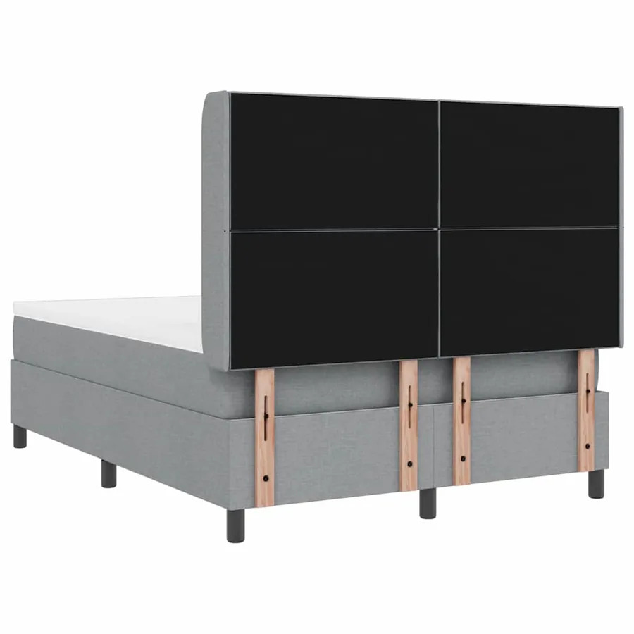 Lit à ressort LED Gris clair 160 x 200 cm tissu - 10