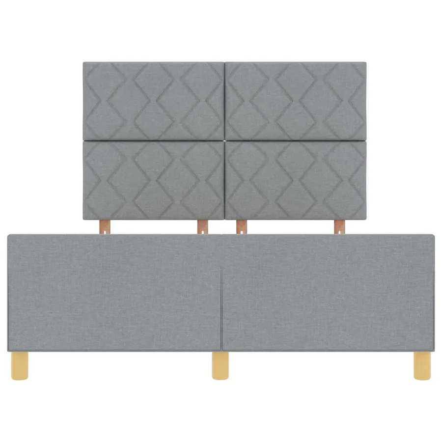 Cadre de lit avec tête de lit Gris clair 160 x 200 cm tissu - 7